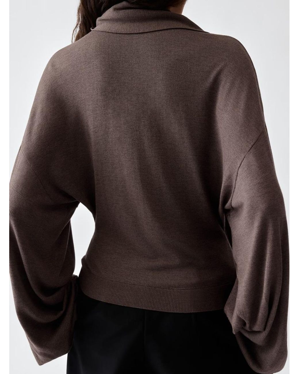 Jacquemus Brown Cardigan With Puffed Sleeves