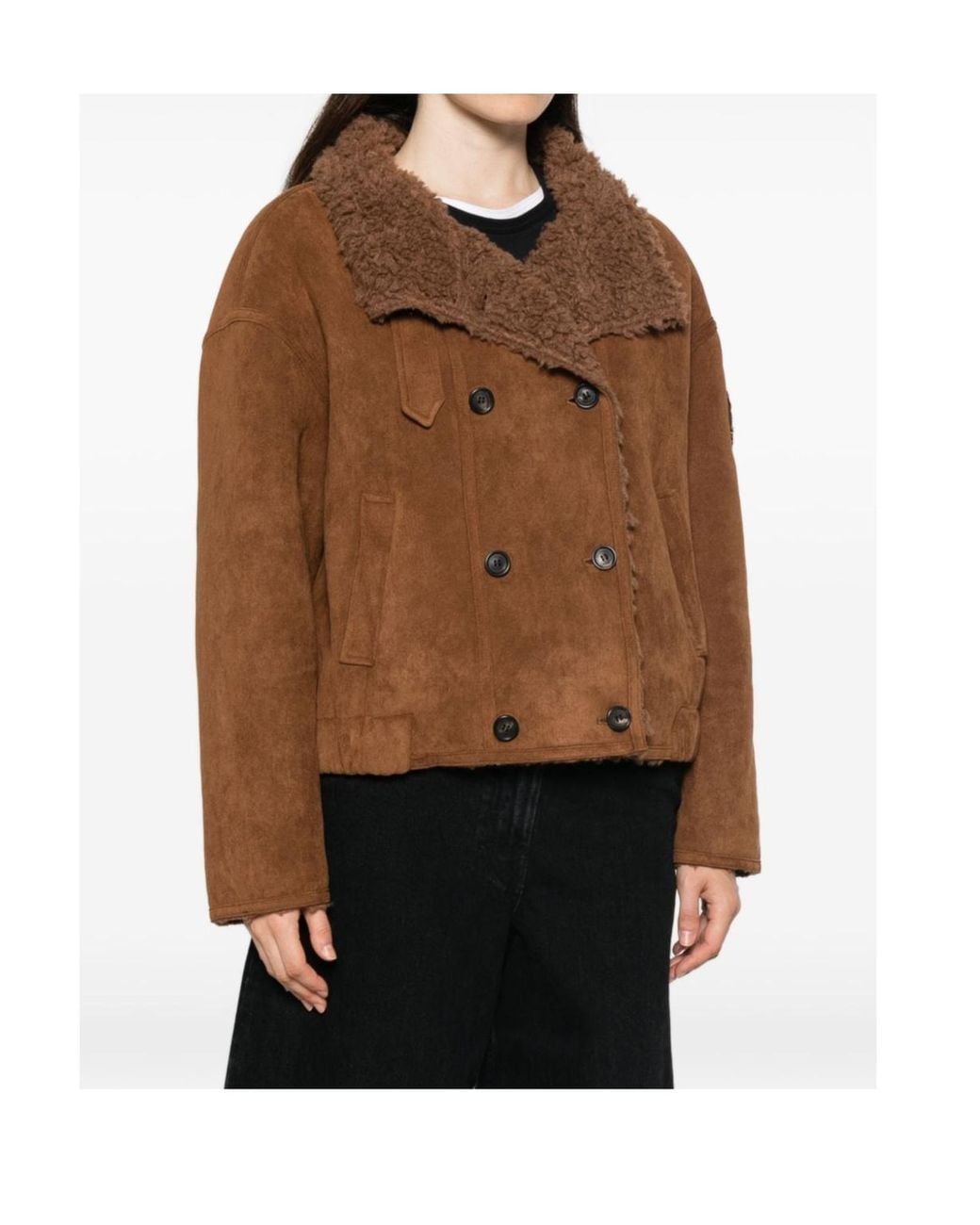 ERMANNO FIRENZE Brown Double-Breasted Casual Jacket