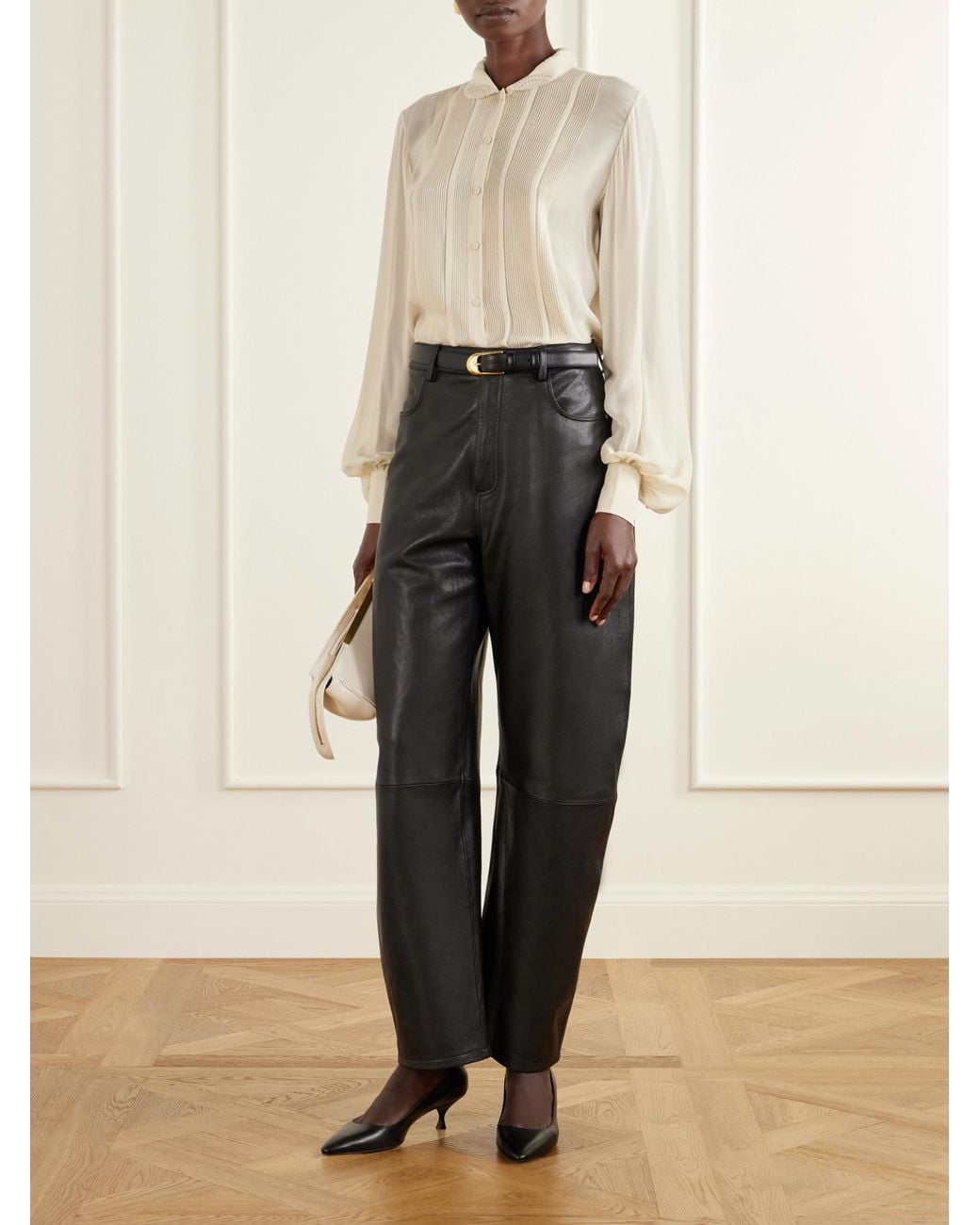 Rohe White Romantic Pintucked Silk-Crepe De Chine Blouse