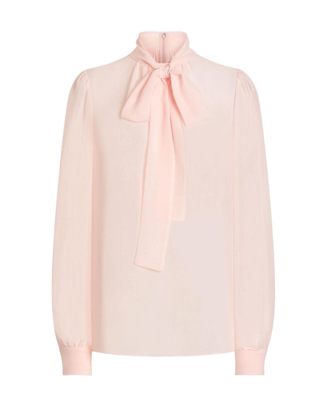 Dolce & Gabbana Pink Bow-Tie High-Neck Blouse