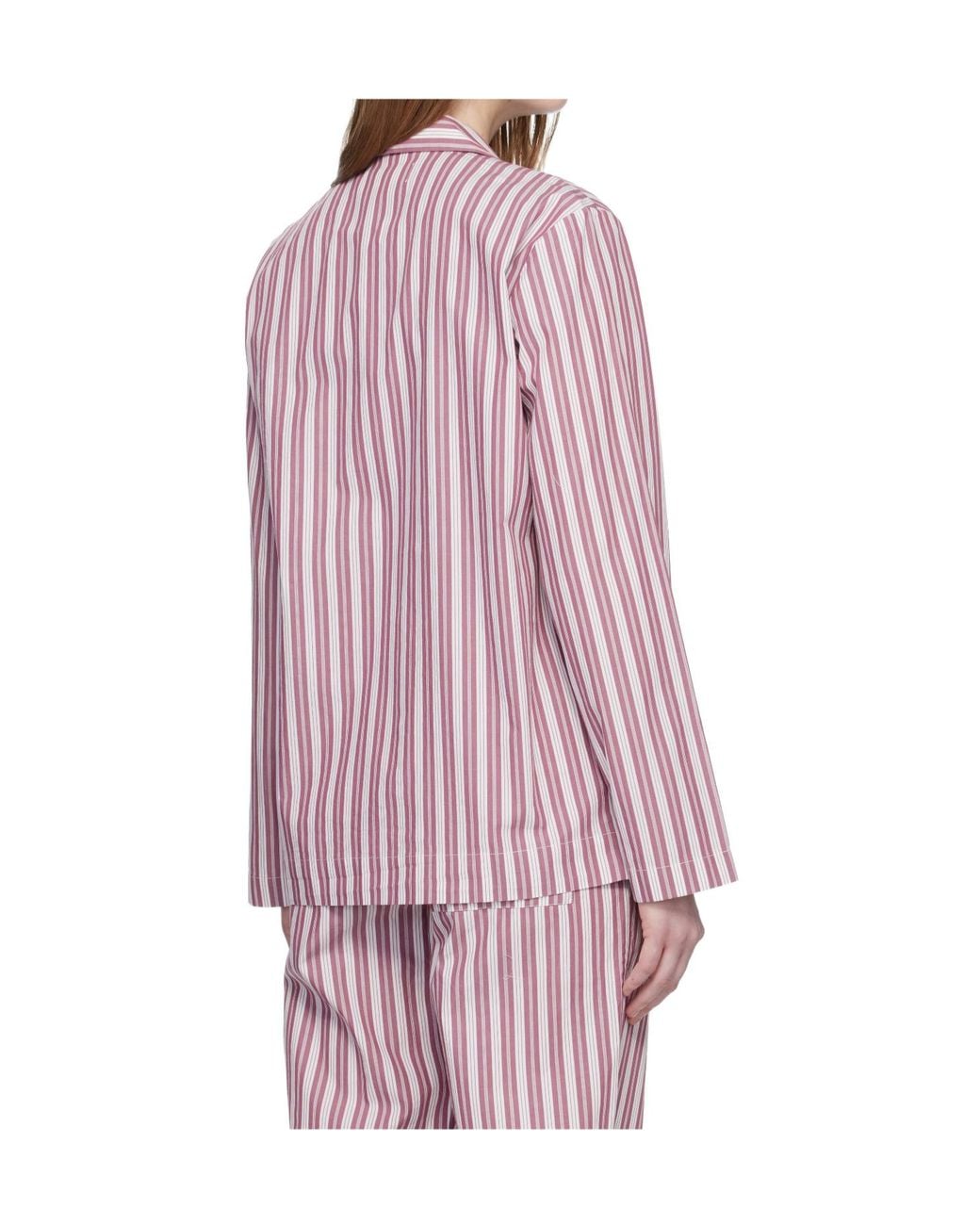 Tekla Pink Striped Pyjamas Shirt for men