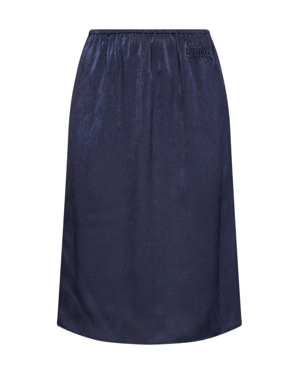 MM6 by Maison Margiela Blue Logo Printed Buttoned Midi Skirt