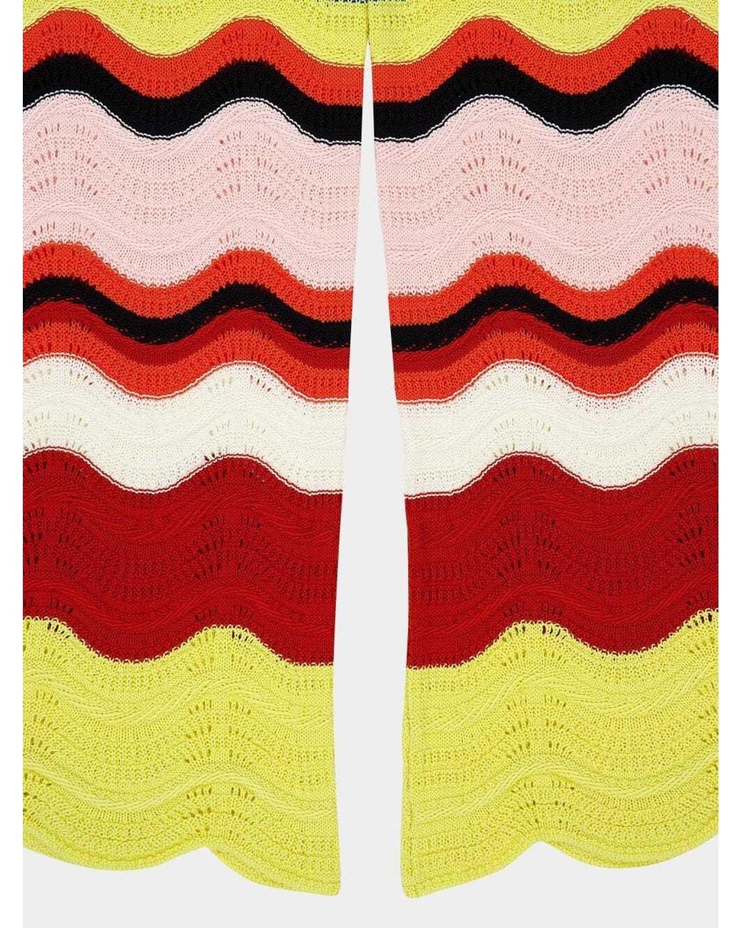 LaDoubleJ Red Chevron-Knit Trousers