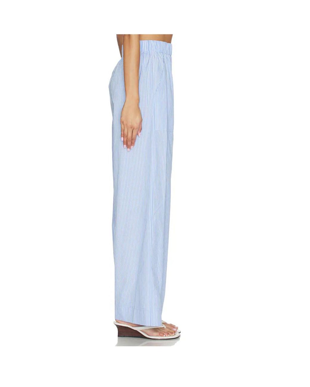 Jonathan Simkhai Blue Arden Striped Trousers
