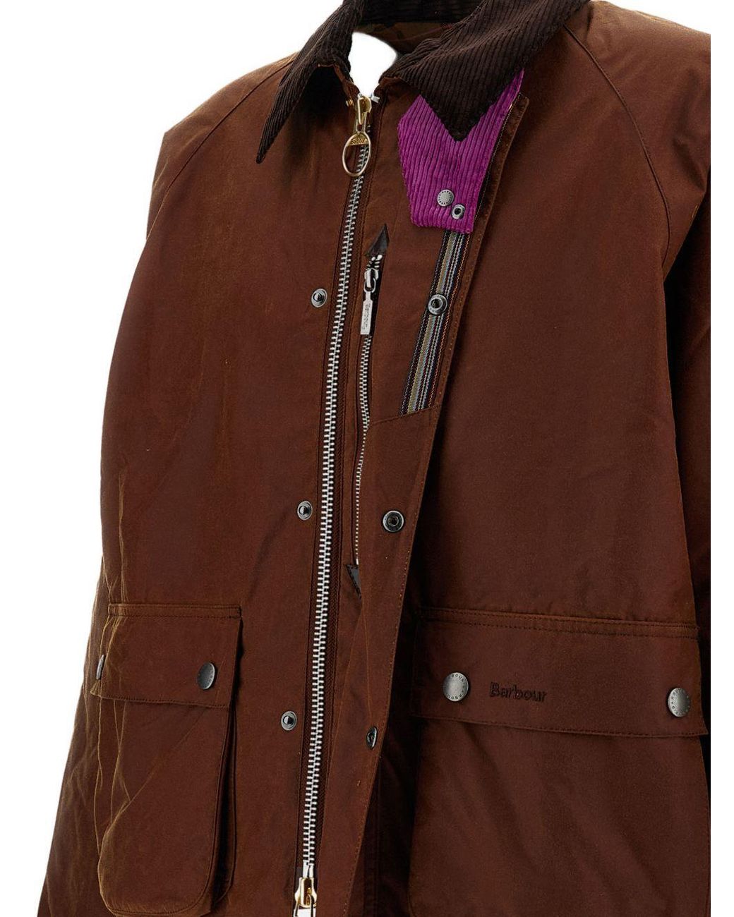 Barbour Brown X Paul Smith Key Transport Waxed Jacket for men