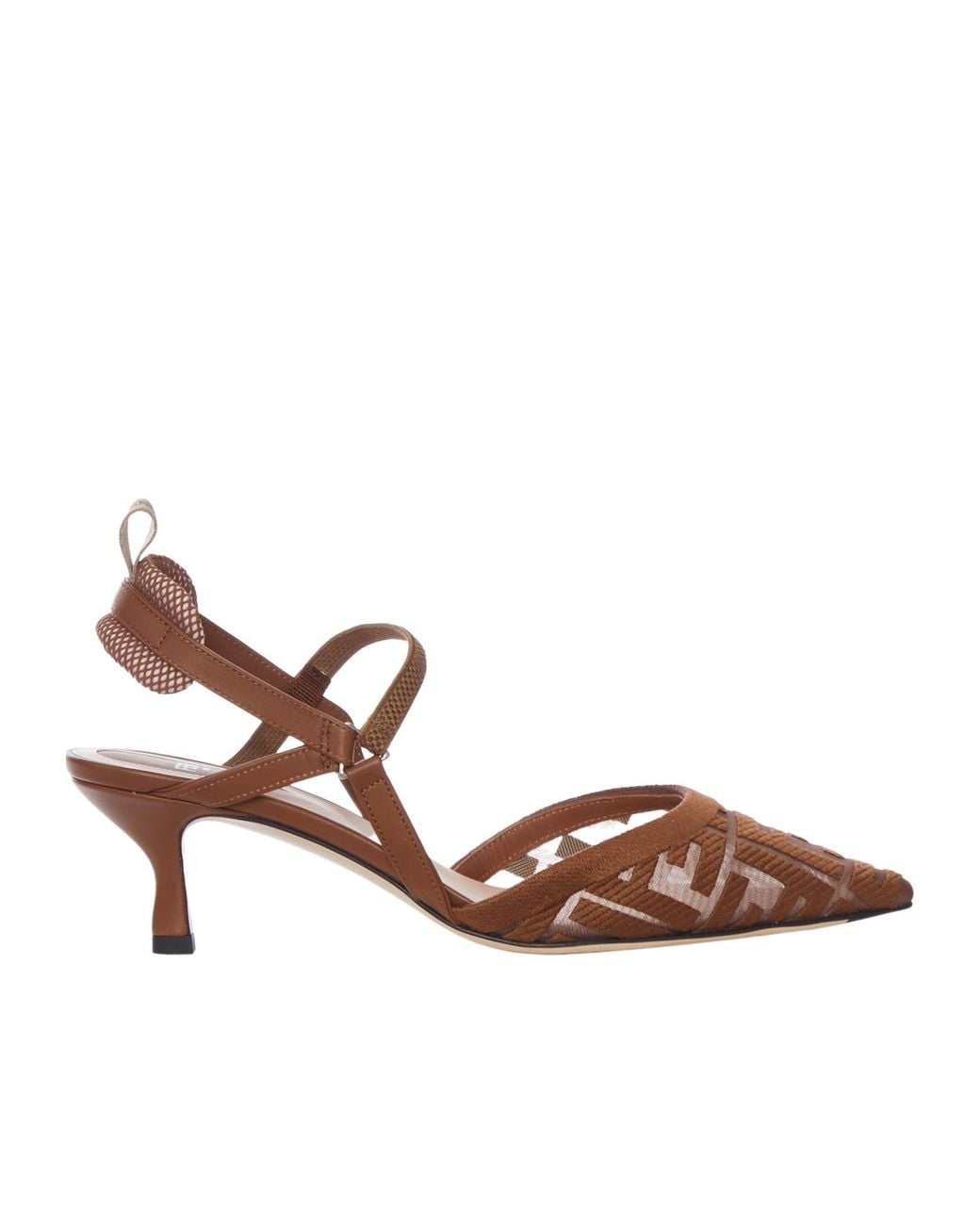 Fendi Brown Colibrì Lite Slingback With Medium Heel