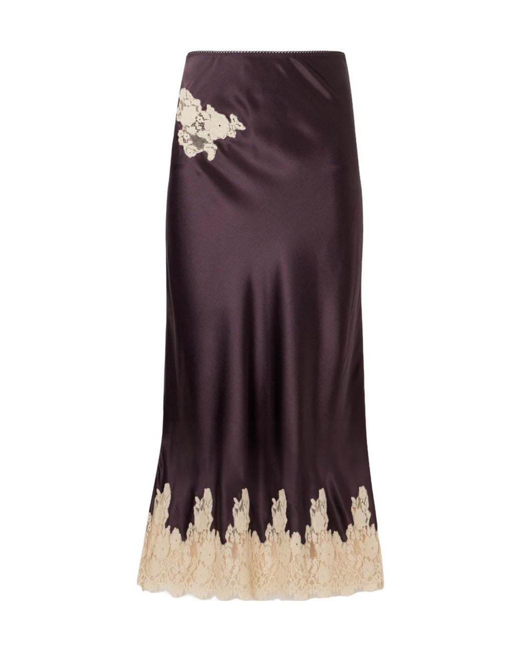 Doen Purple Silk Midi Skirt