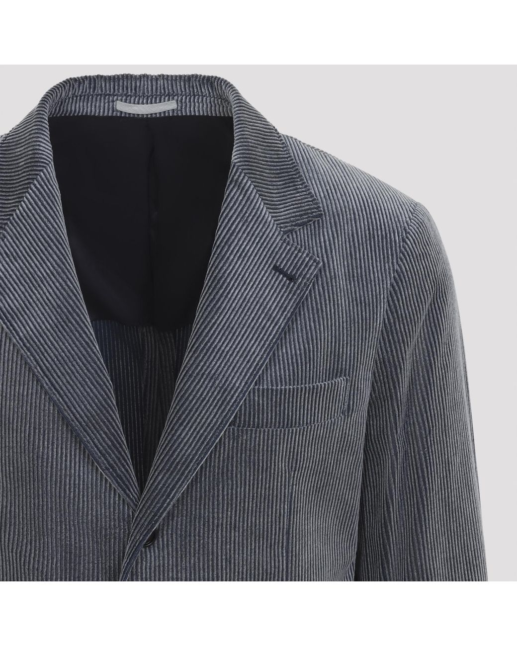 Brunello Cucinelli Blue Corduroy Jacket for men