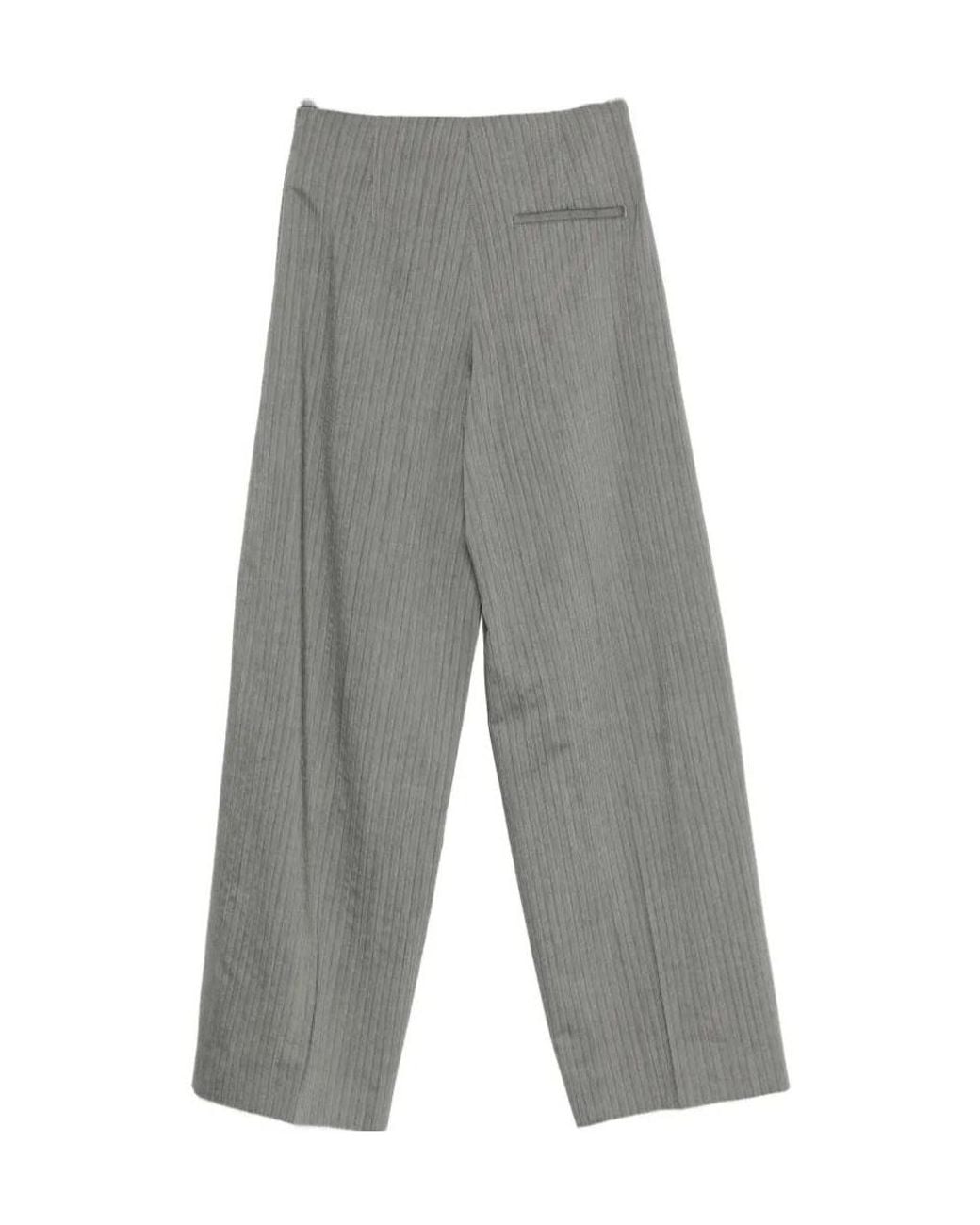 Alberta Ferretti Gray Straight-Leg Casual Pants
