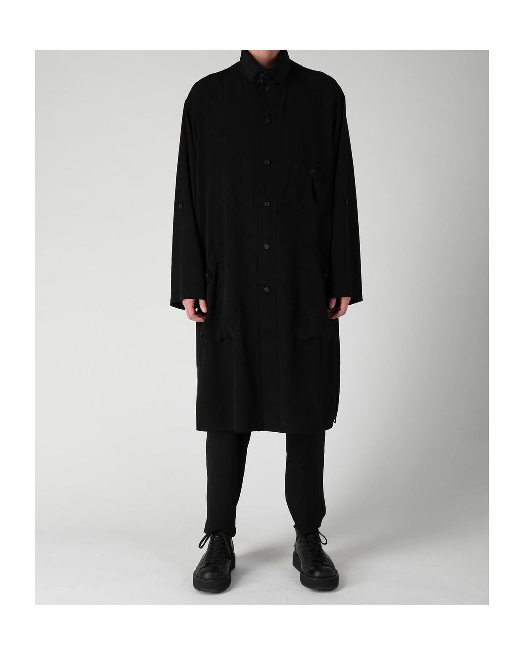 Yohji Yamamoto Black Oversized Long Shirt for men