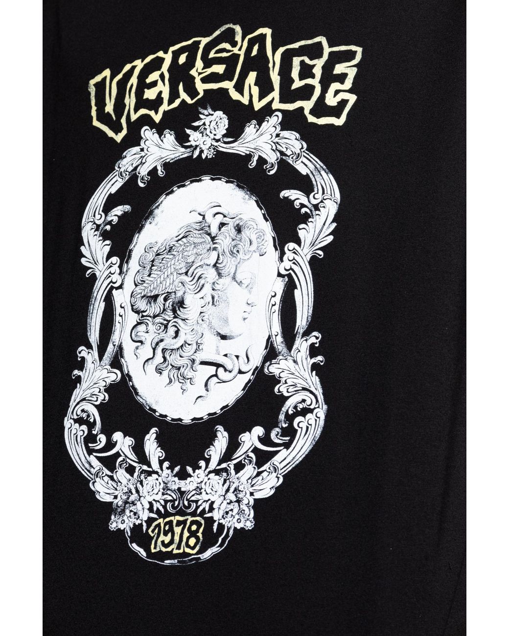 Versace Black Logo-Printed Crewneck T-Shirt for men