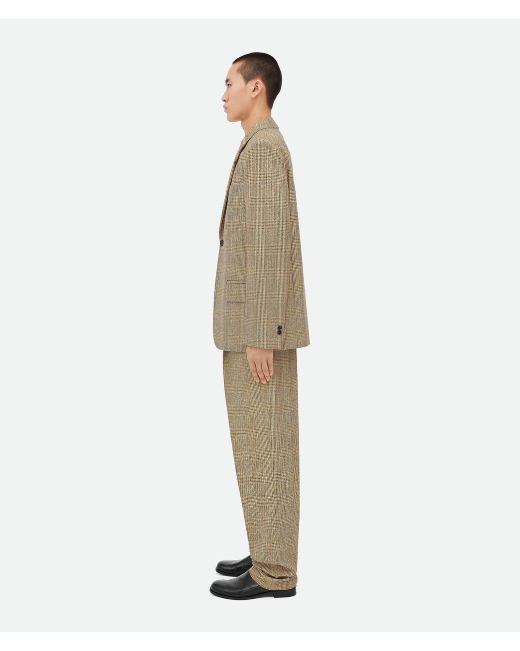 Bottega Veneta Natural Prince Of Wales Wool Jacket for men