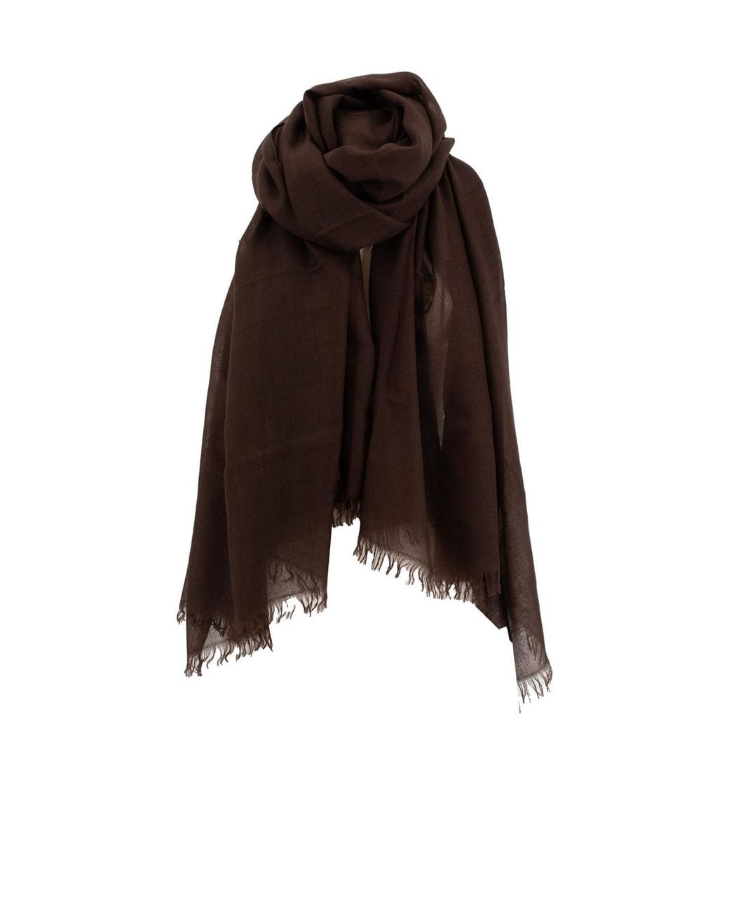 Brunello Cucinelli Black Frayed Edge Scarf