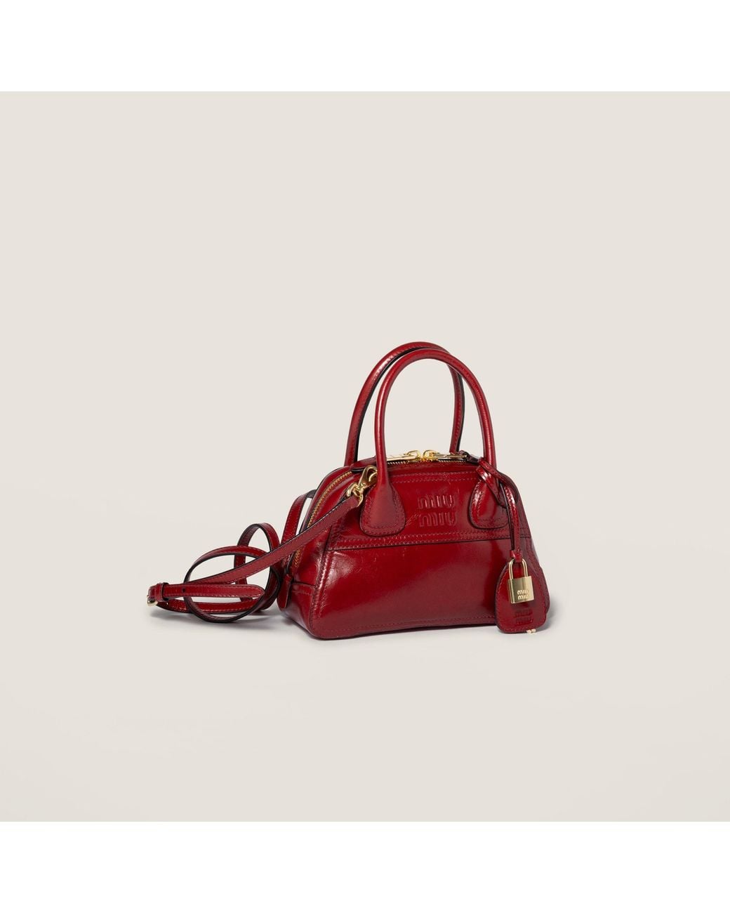 Miu Miu Red Vivant Shiny Leather Mini-Bag
