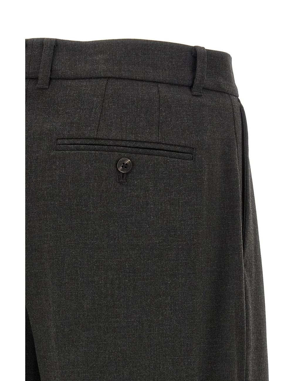 DUNST Black Double Pinch Wide-Leg Pants for men