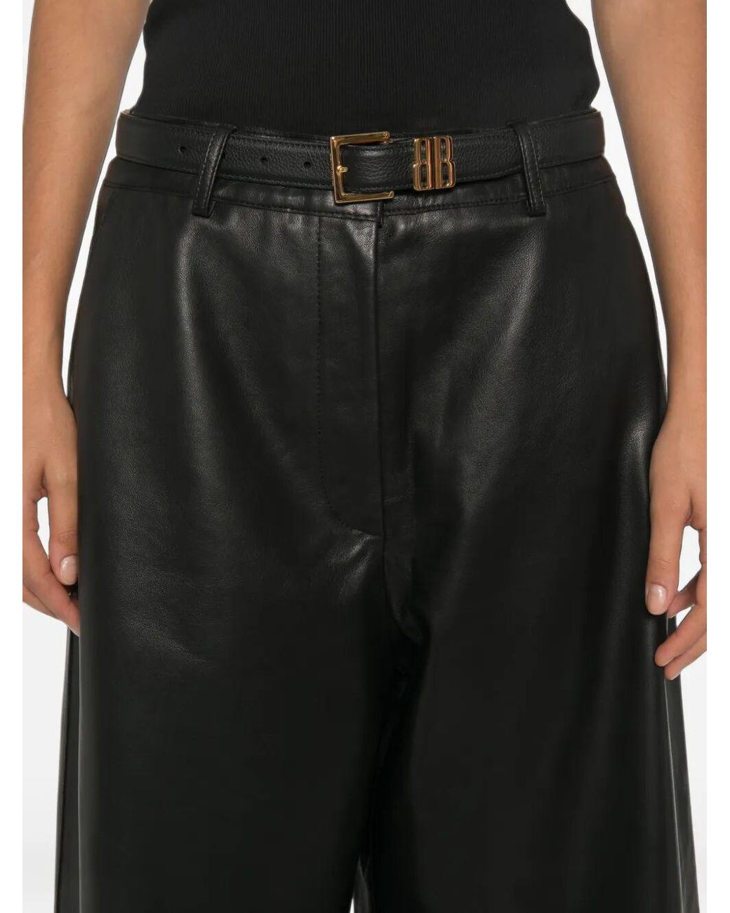 P.A.R.O.S.H. Gray P.A.R.O..H. Maciock Wide-Leg Leather Pants