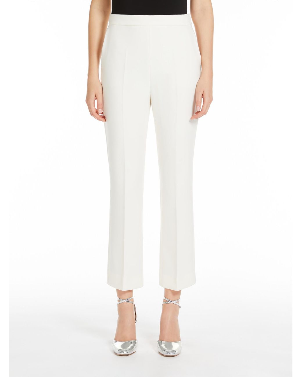 Max Mara White High Waist Regular Fit Pants