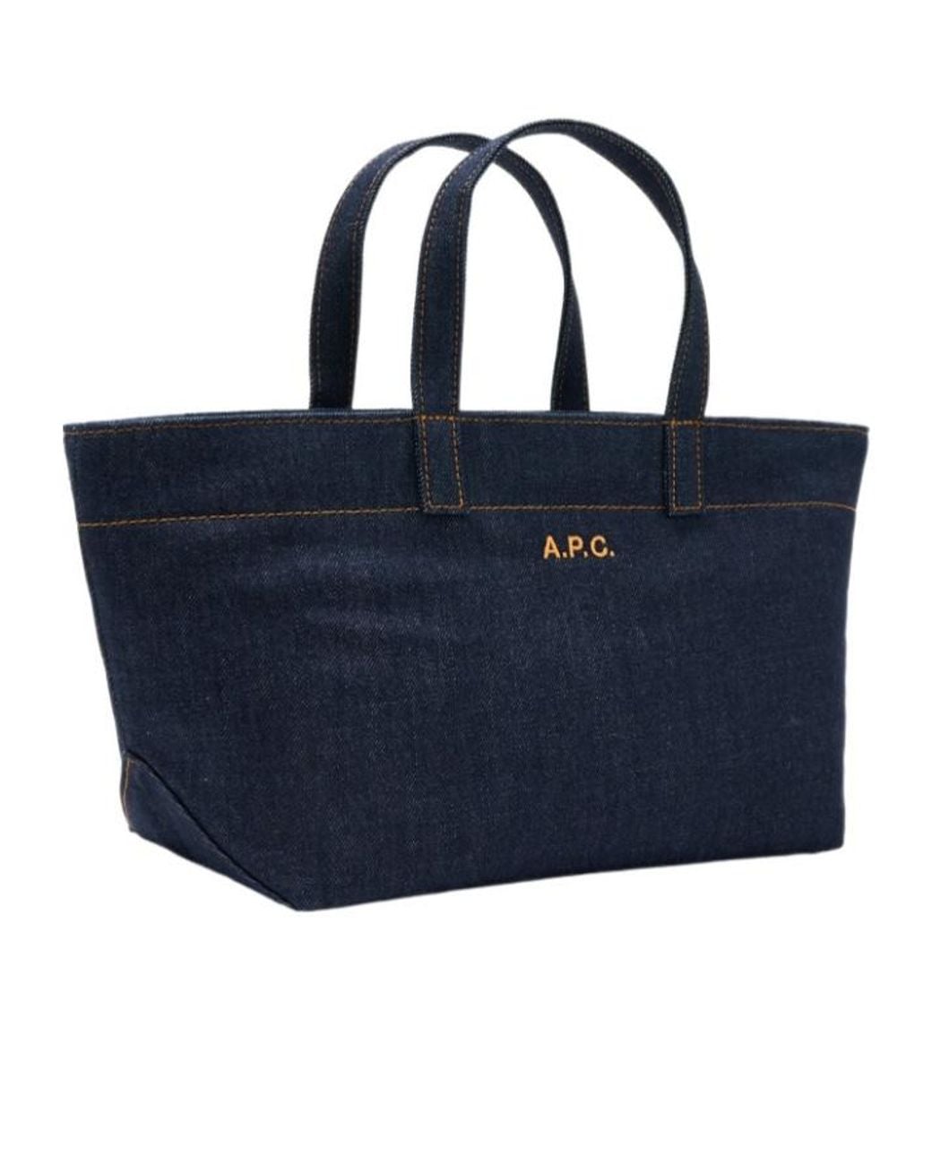 A.P.C. Blue Le Drummer Zip Tote Bag