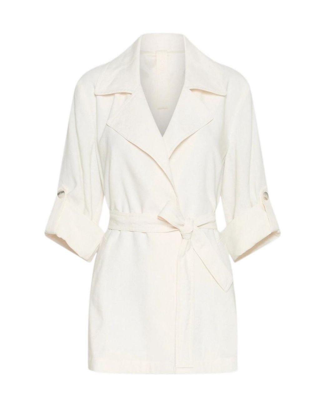 Marella White Drawstring Duster Coat