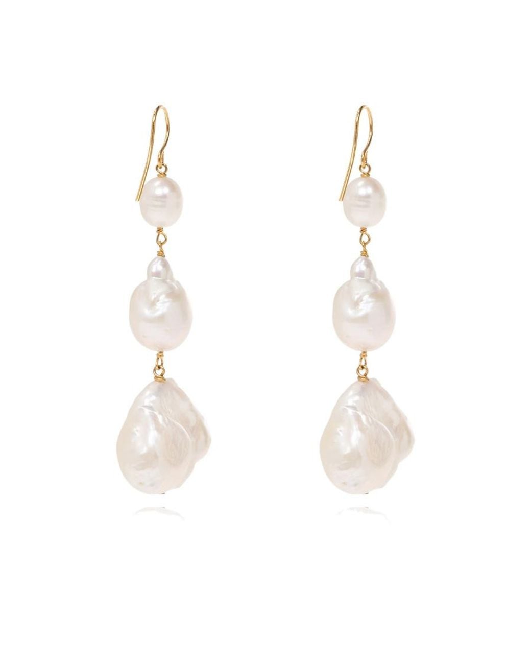 Jil Sander White Grainy Earrings
