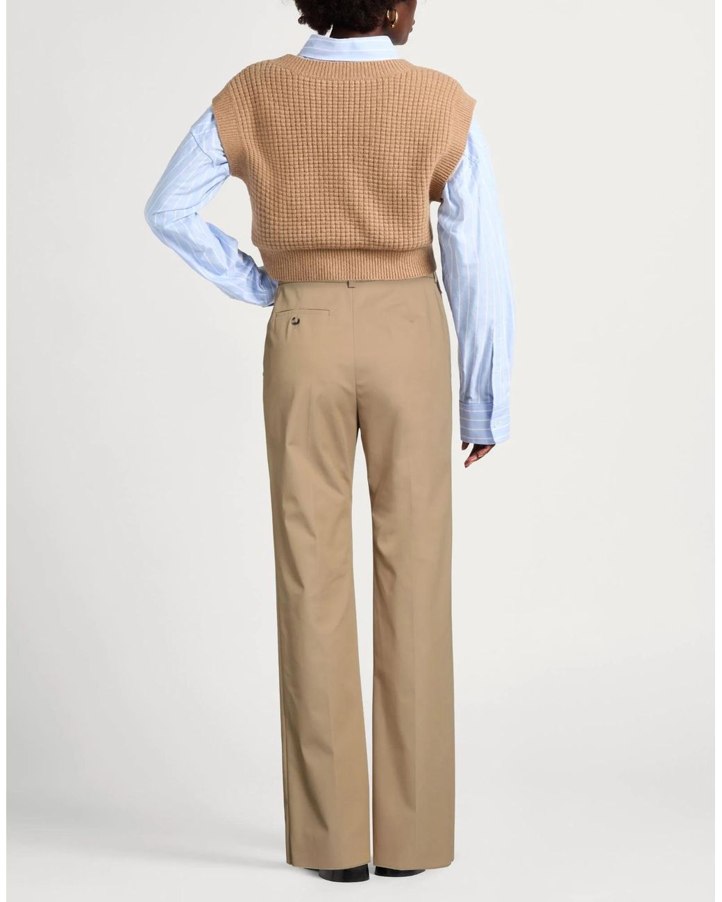 Sportmax Natural Solid-Color Straight-Leg Pants