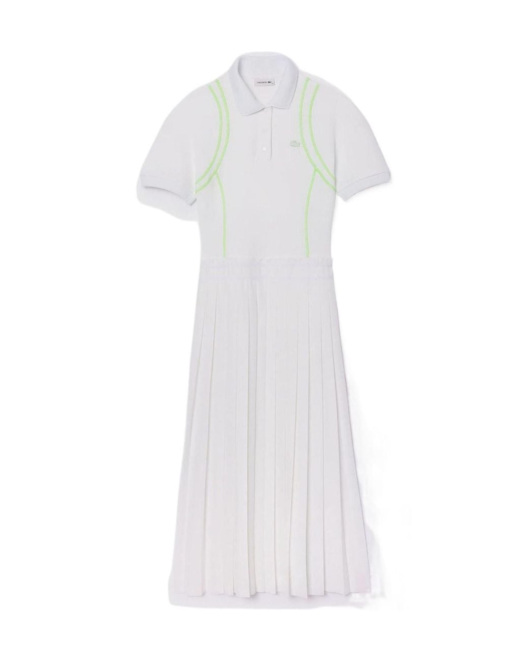 Lacoste White Pleated Polo Dress