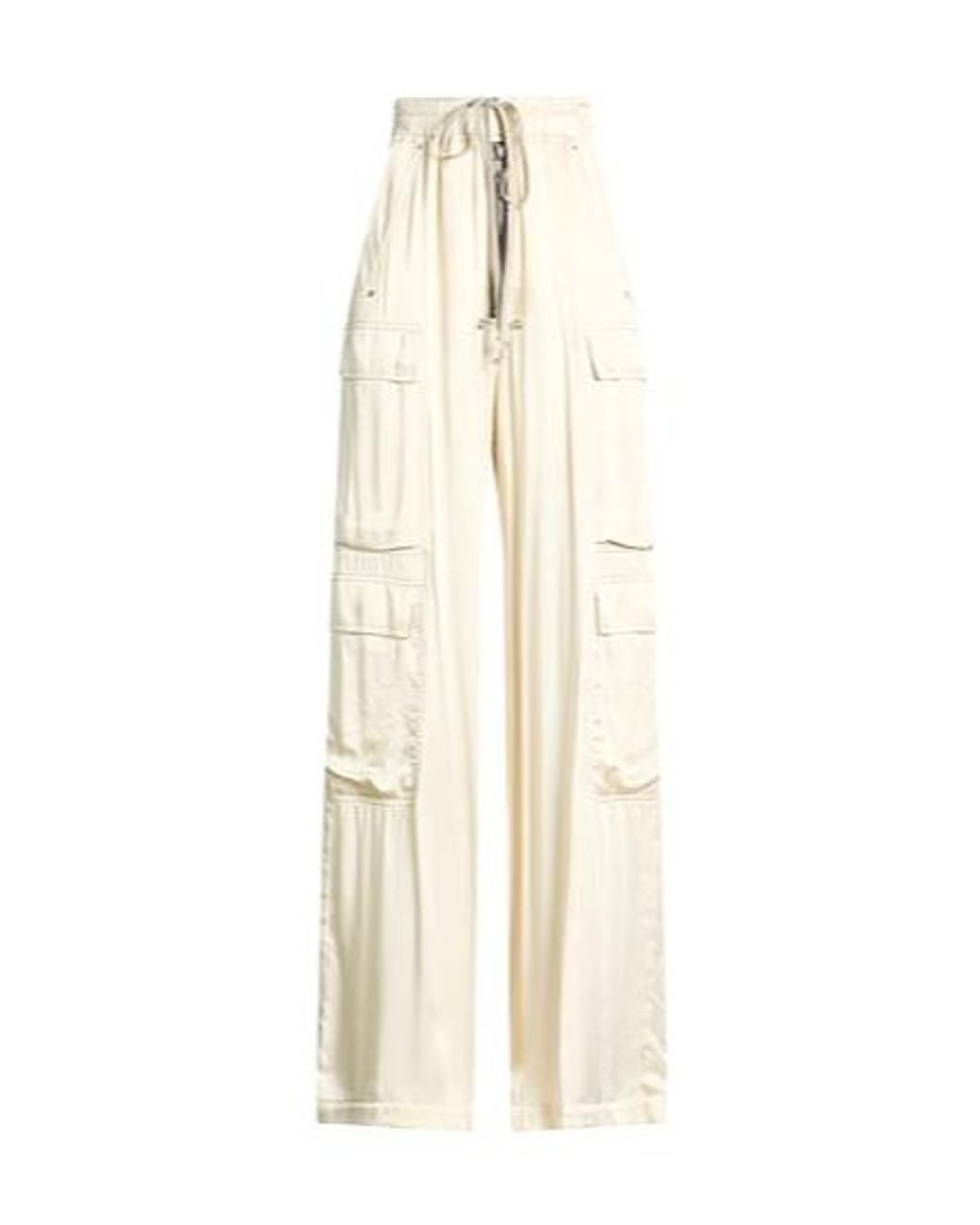 Rick Owens Natural High-Waisted Casual Cargo Pants