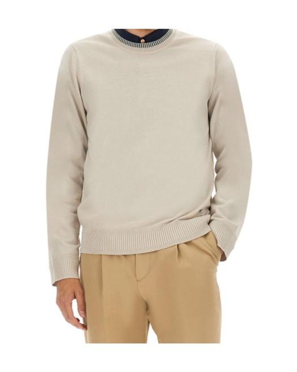 Paul Smith Natural Ps Paul Smith Contrast-Collar Jumper for men