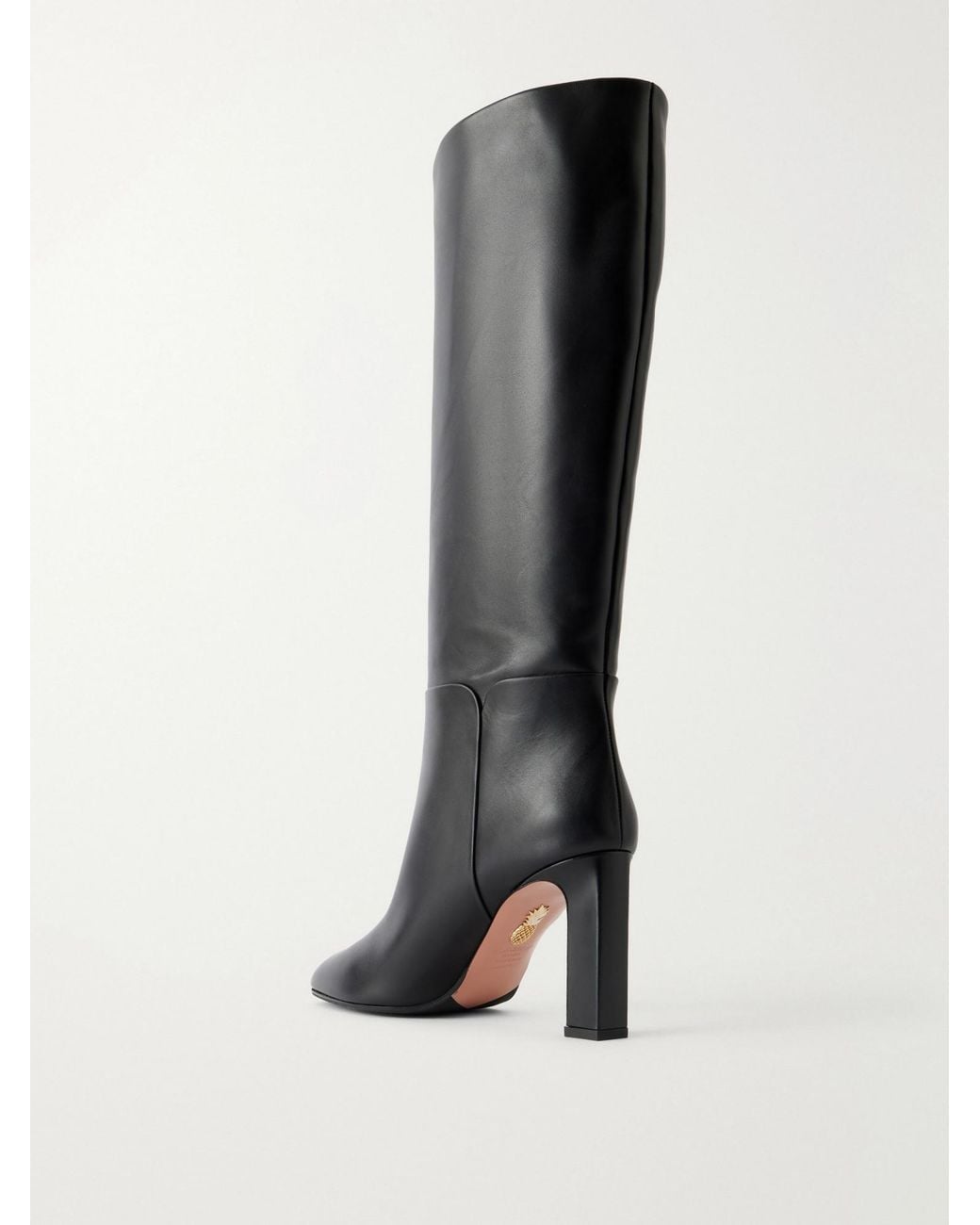Aquazzura Black Leather Knee-High Boots