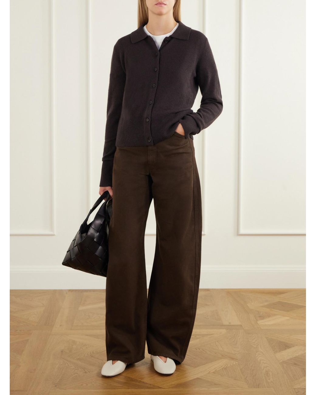 LeKasha Black Ribbed Cashmere Cardigan