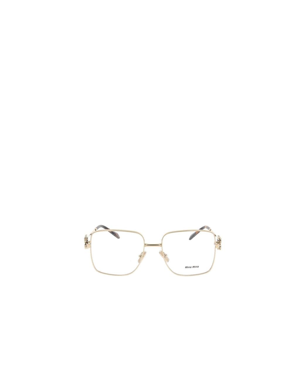 Miu Miu White Eyewear Square Frame Glasses