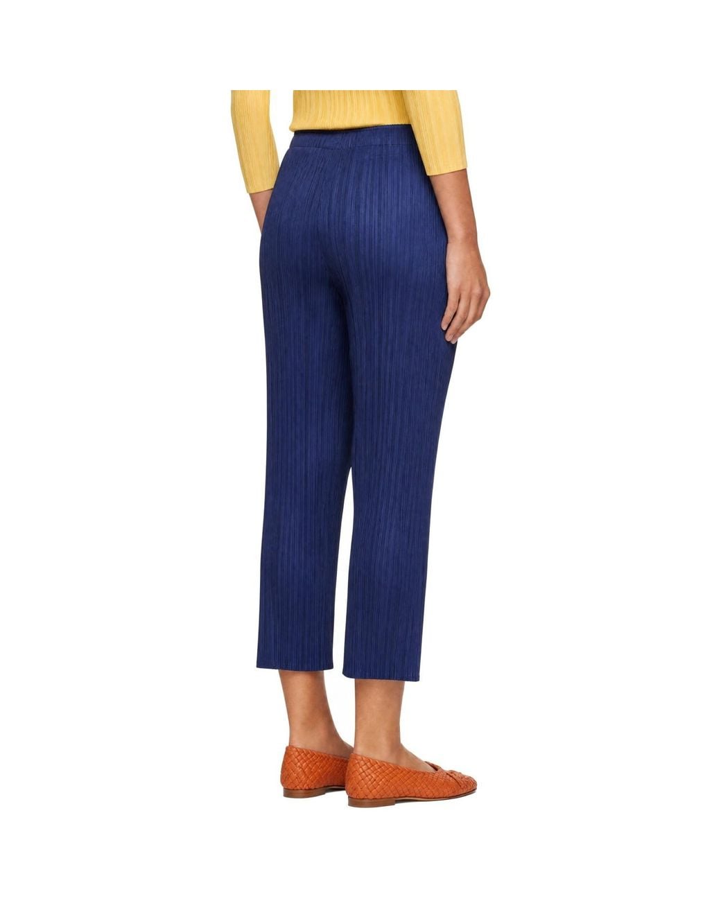 Pleats Please Issey Miyake Blue Pleated Casual Pants
