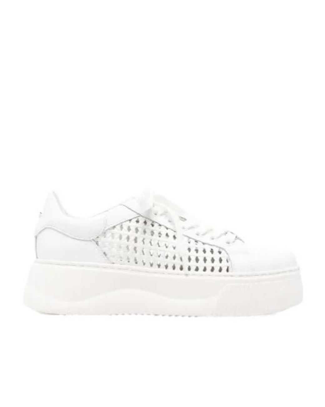 Cult Gaia White Perry Perforated Leather Sneakers