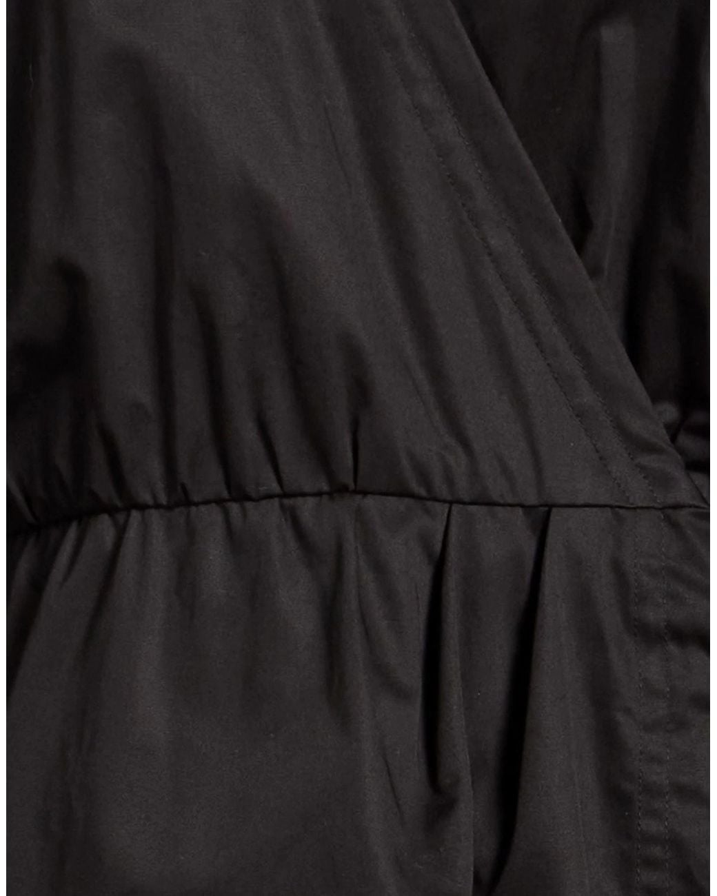 Saint Laurent Black Long-Sleeved V-Neck Dress