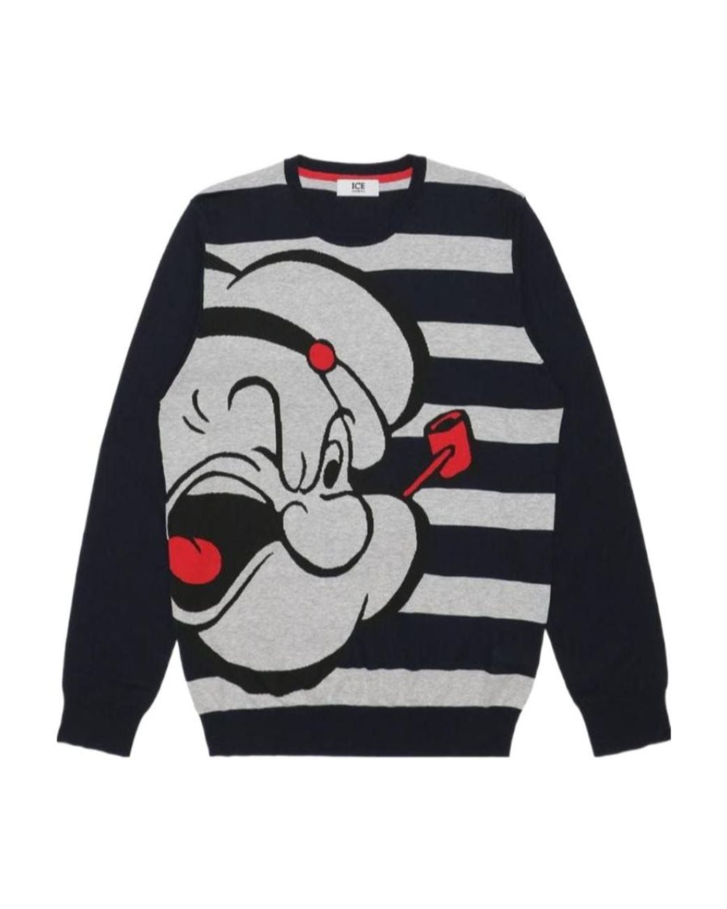 Iceberg Blue Printed Pattern Pullover for men