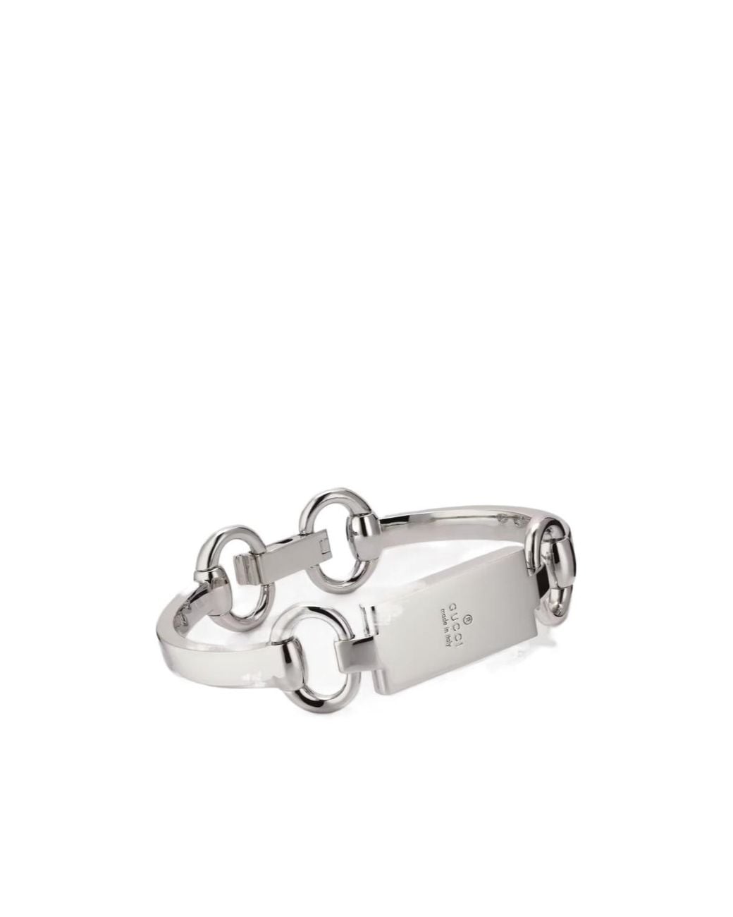 Gucci White Horsebit Motif Bangle Bracelet for men
