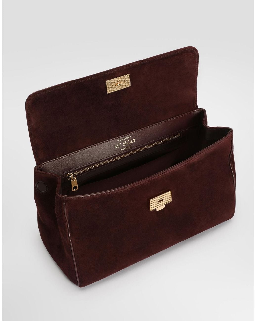 Dolce & Gabbana Brown Sicily Foldover Top Tote Bag