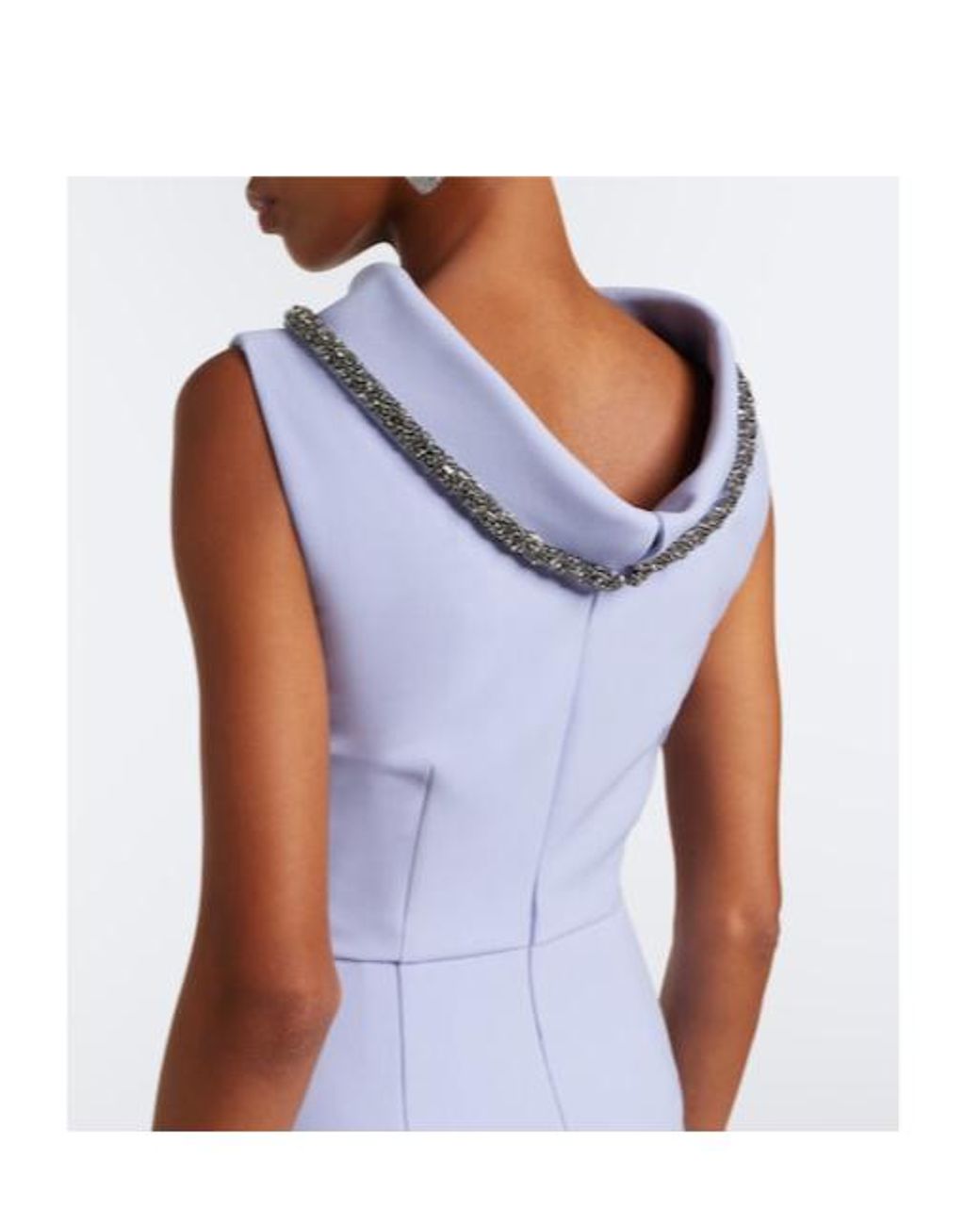 Roland Mouret Purple Crystal-Embellished Neckline Maxi Dress