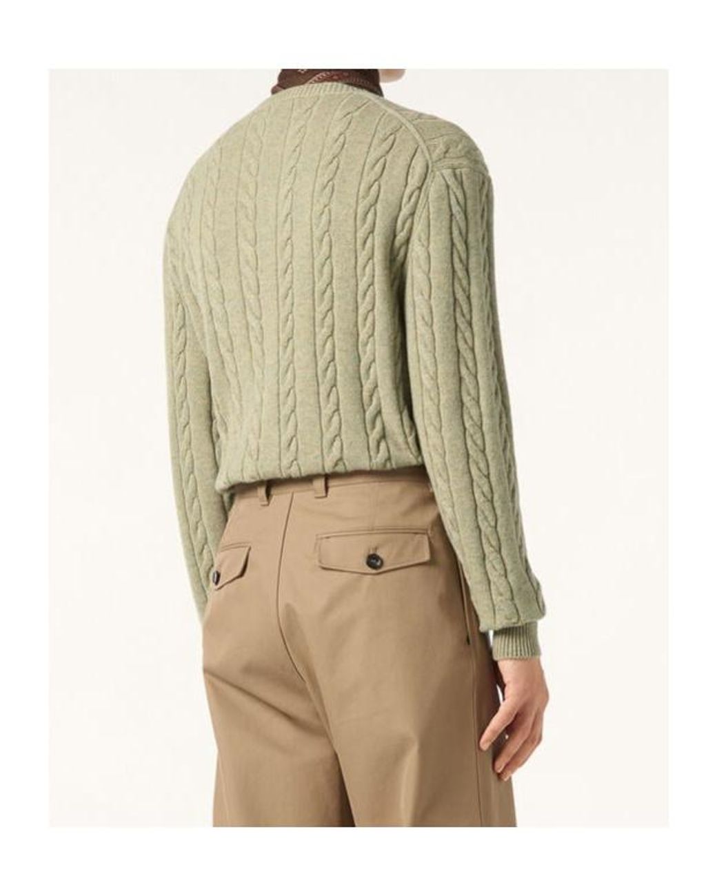 Loro Piana Green Cedar Crewneck Knitted Jumper for men