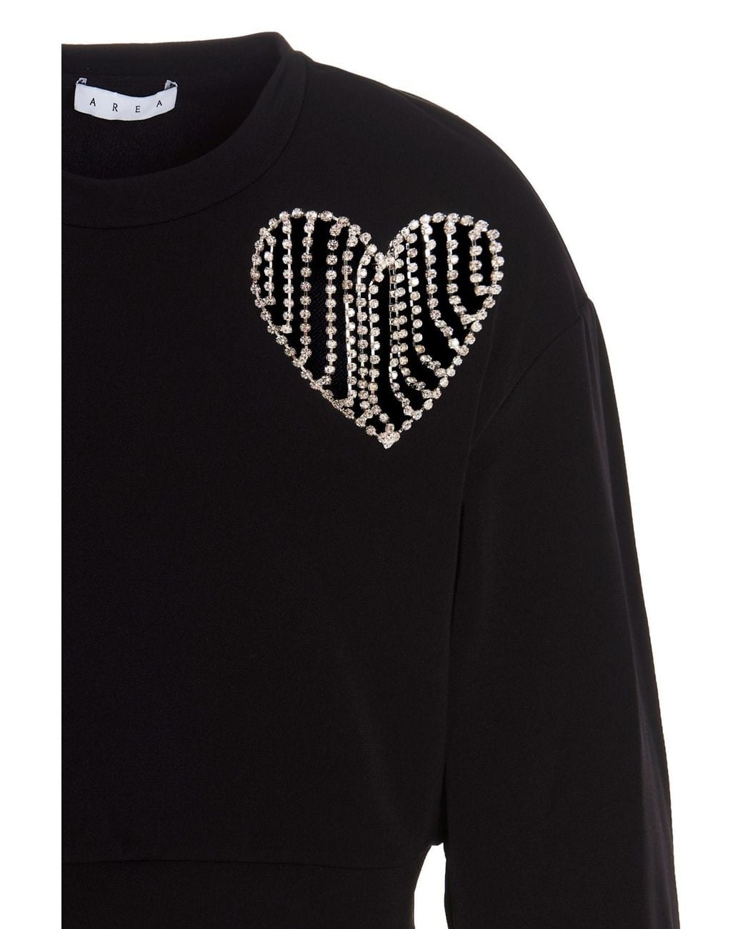Area Black Crystal-Embellished Cut-Out Sweatshirt