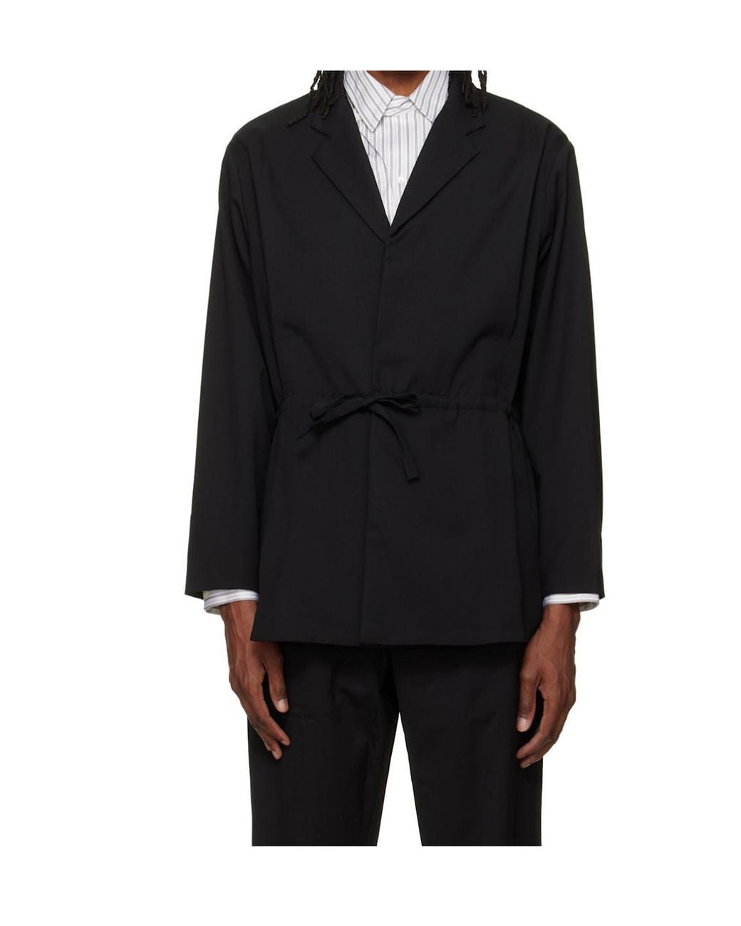 Kiko Kostadinov Black Laan Drawstring Waist Blazer for men
