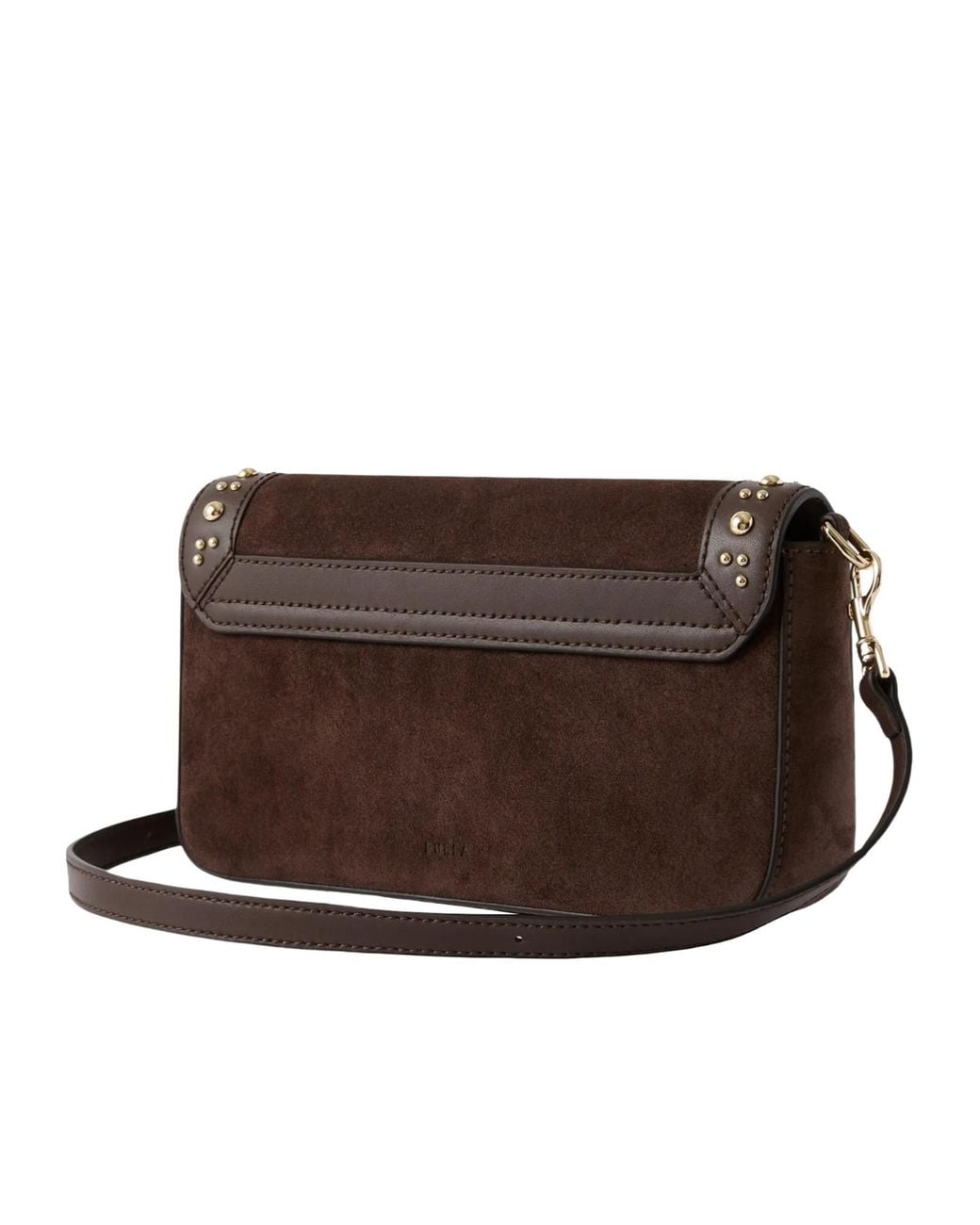 Furla Brown Studded Flap Shoulder Bag