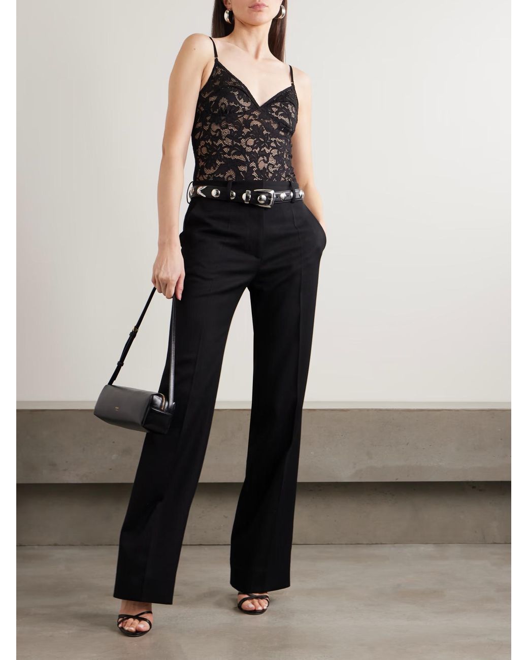 Zimmermann Black Corded Lace Bodysuit