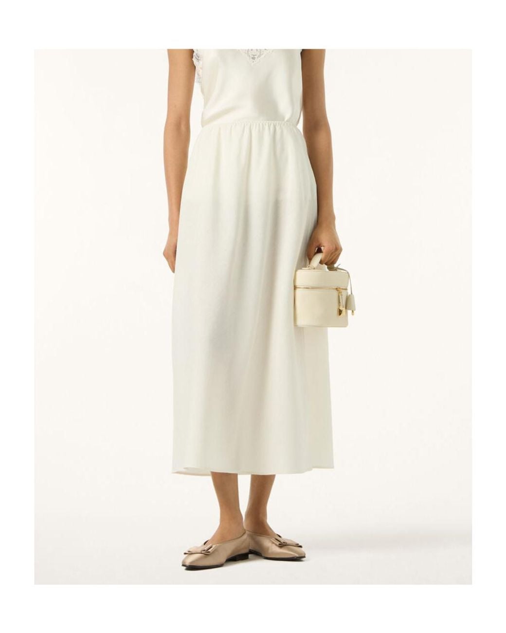 Loro Piana White Charis Skirt