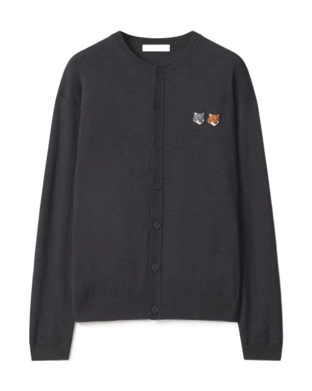 Maison Kitsuné Black Fox-Patch Cardigan for men