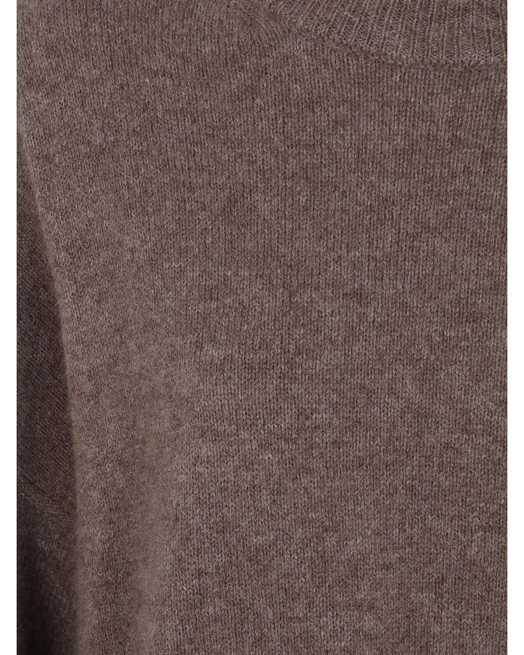 Loulou de Saison Brown Ribbed Crew Neck Sweater