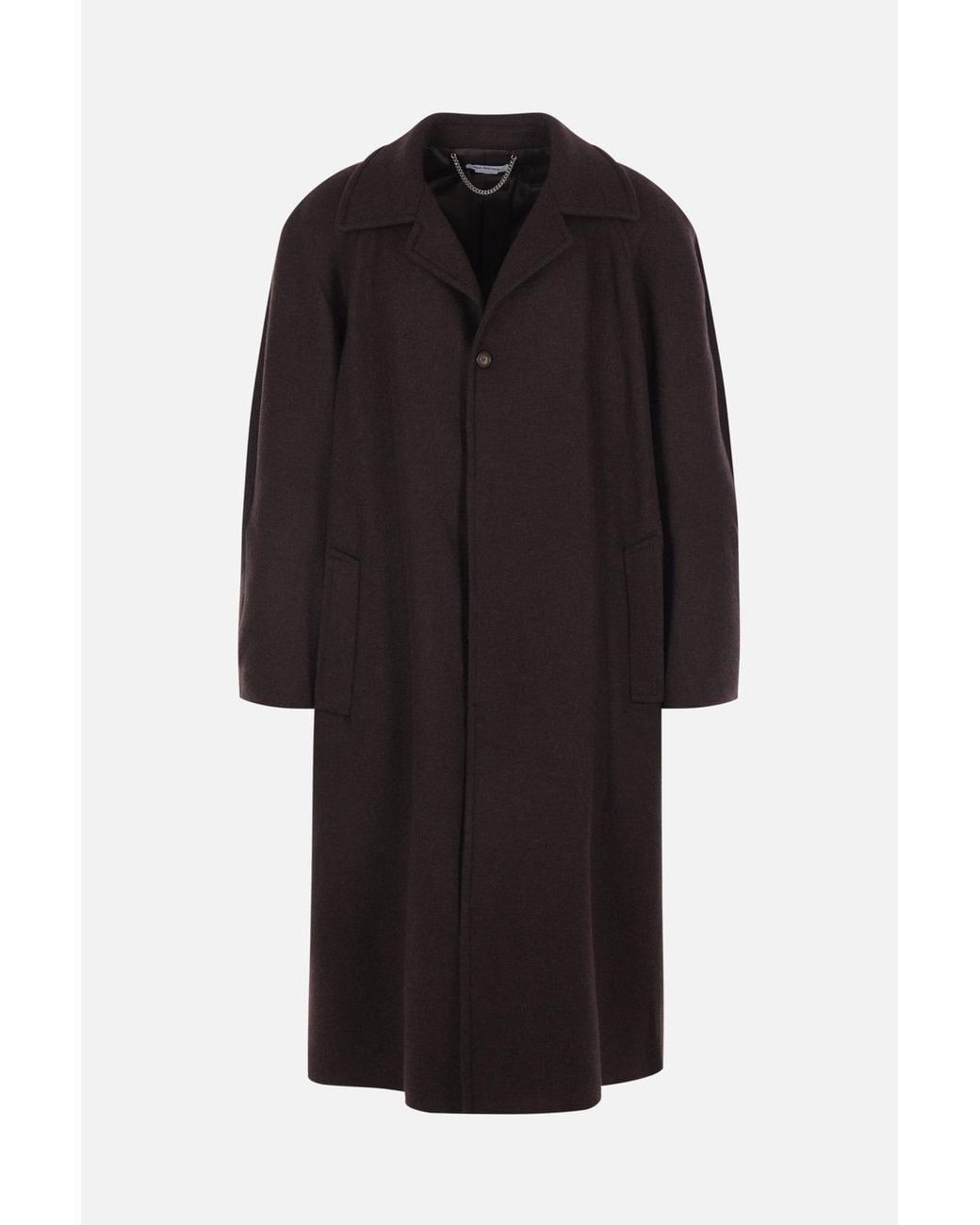 Hed Mayner Black Single-Breasted Oversized Coat for men