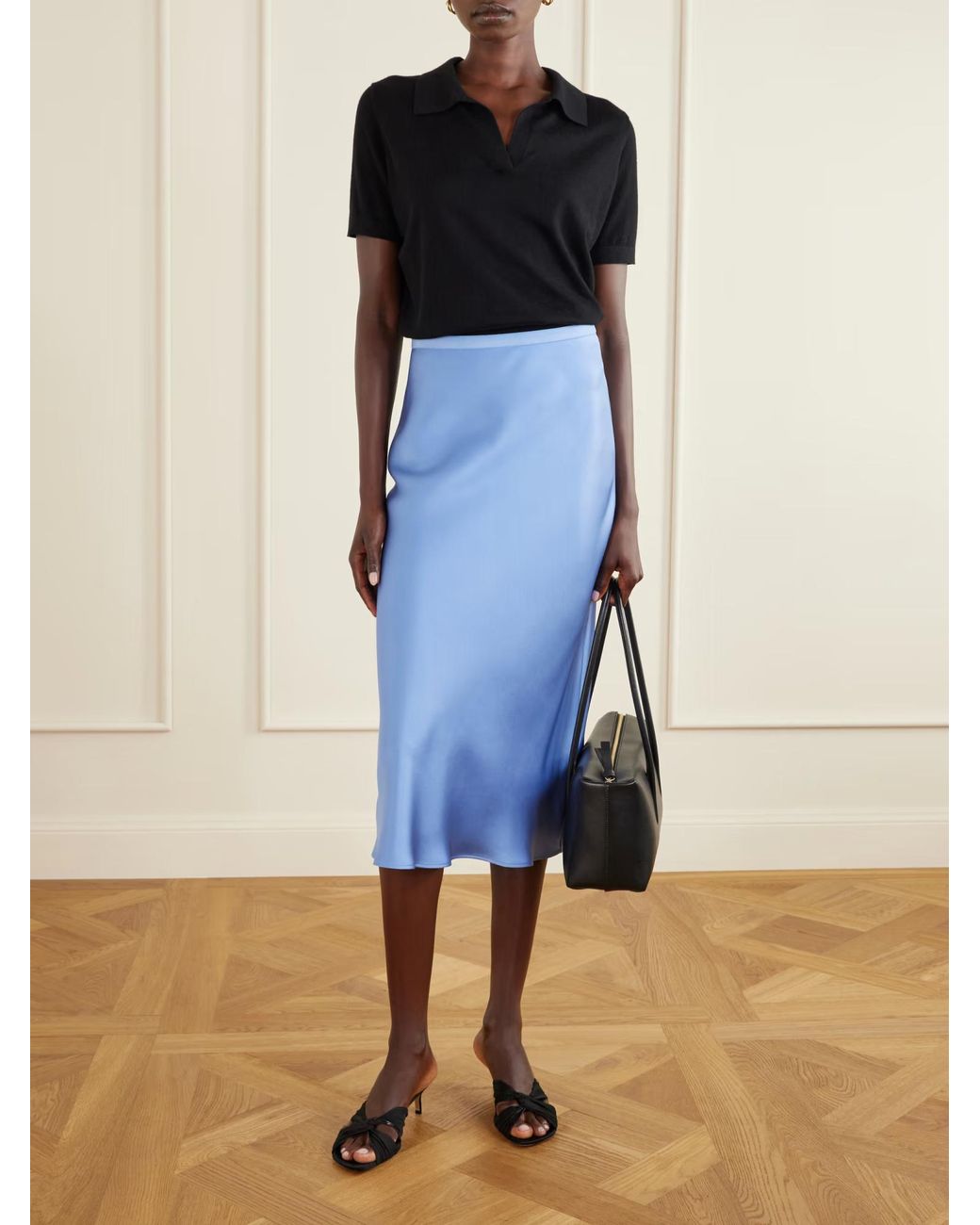 Anine Bing Blue Bar Midi Skirt