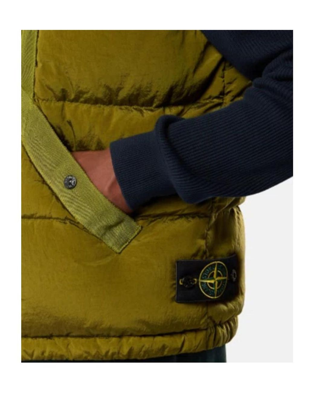 Stone Island Green Zipped Quilted Vest for men