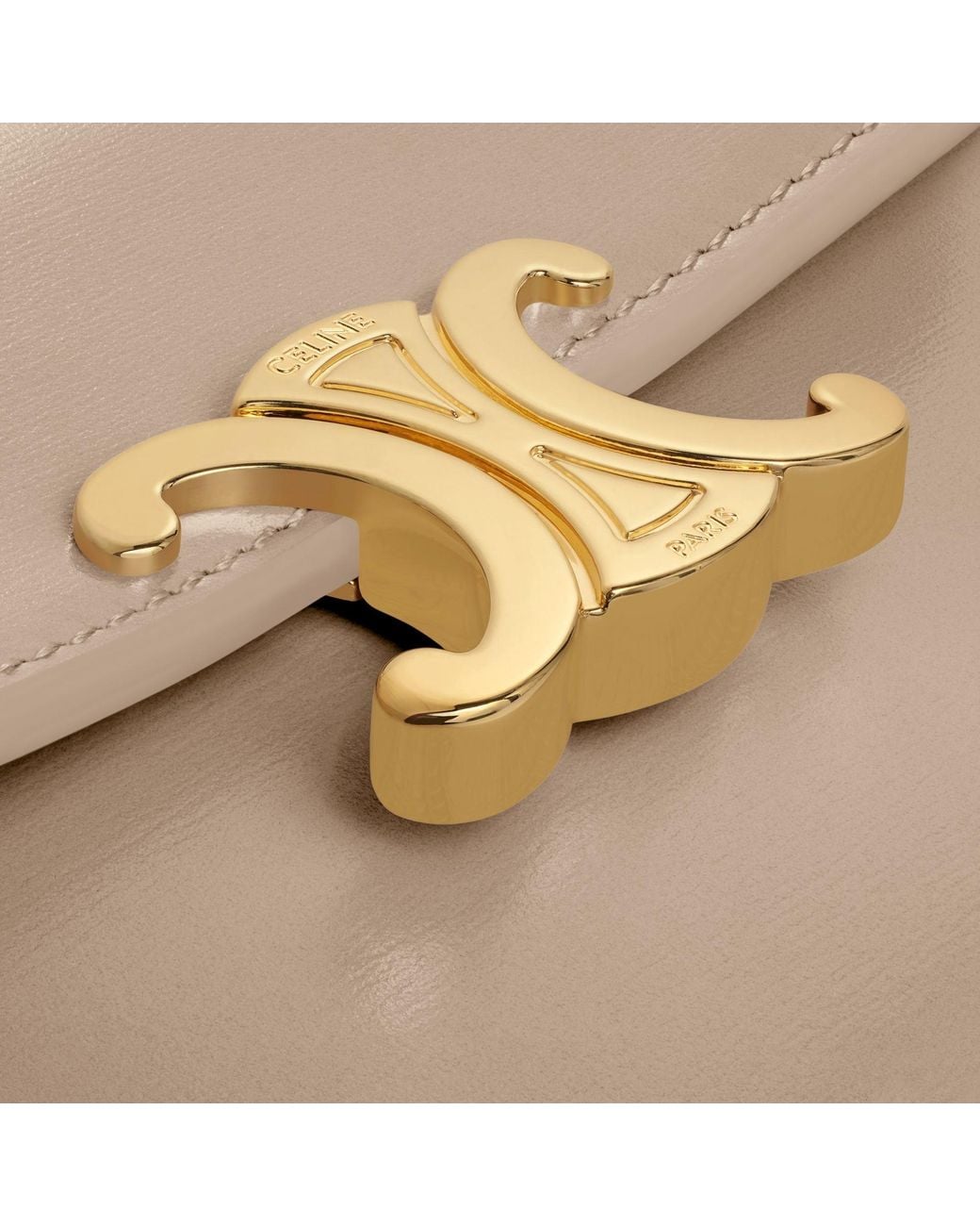 Céline Natural Long Card Holder With Flap Triomphe